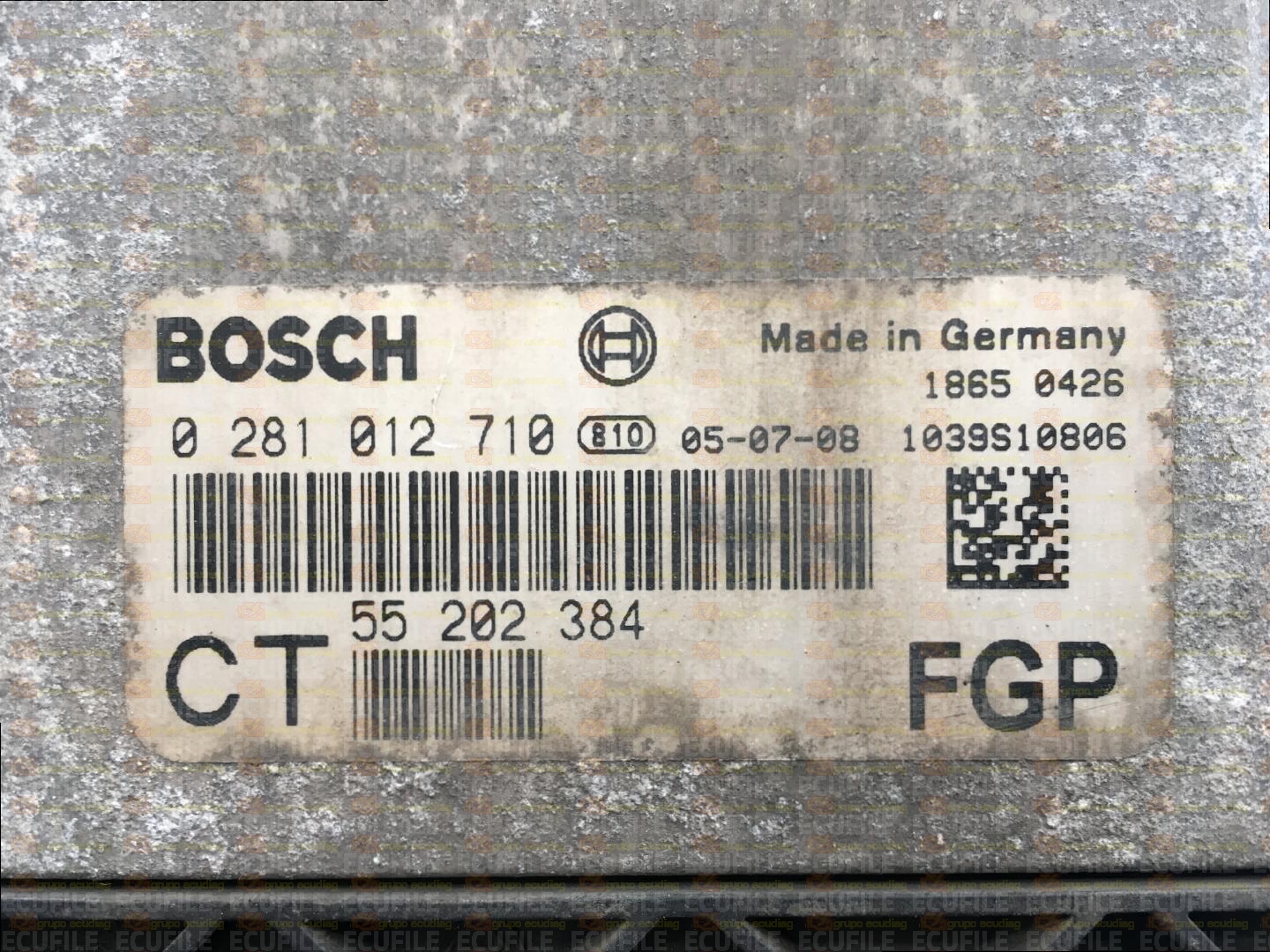 BOSCH EDC16C9-3.12 0281012710 OPEL ZAFIRA II B 1.9 CDTI 120HP 55202384 CT 1037376268