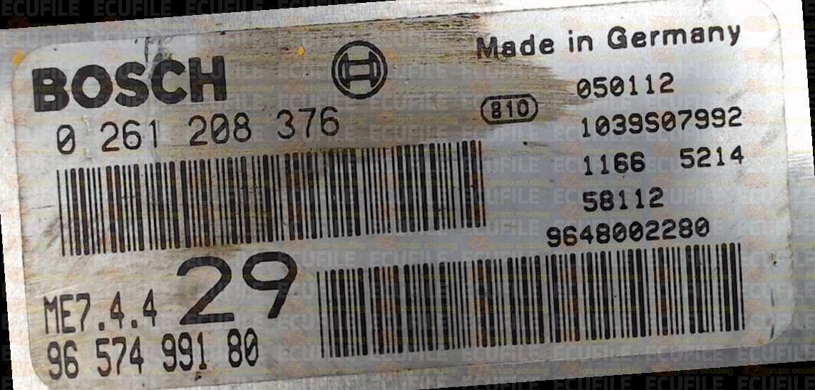 BOSCH ME7.4.4 0261208376 PSA 9657499180 EEPROM 95160