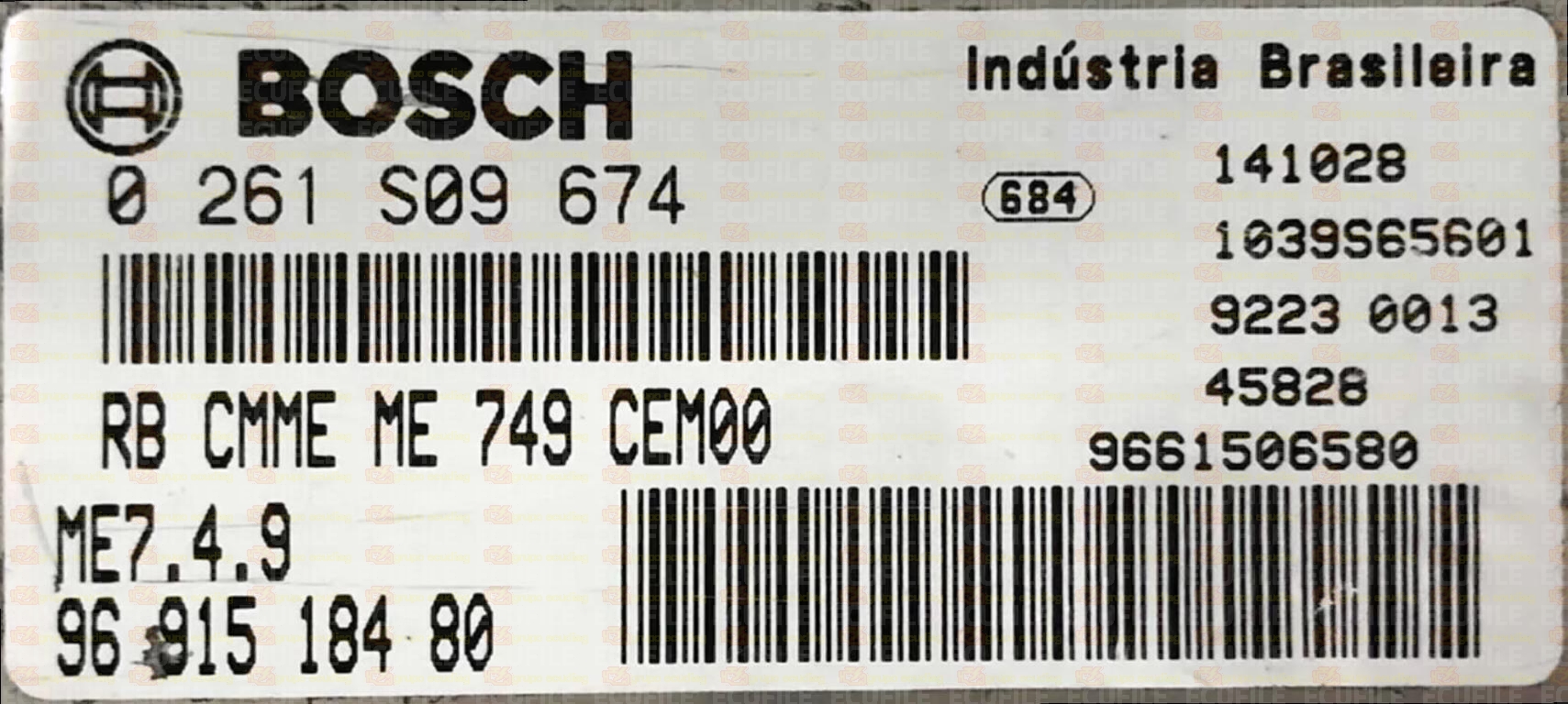 BOSCH ME7.4.9 0261S09674 PSA 9691518480 EEPROM 95320