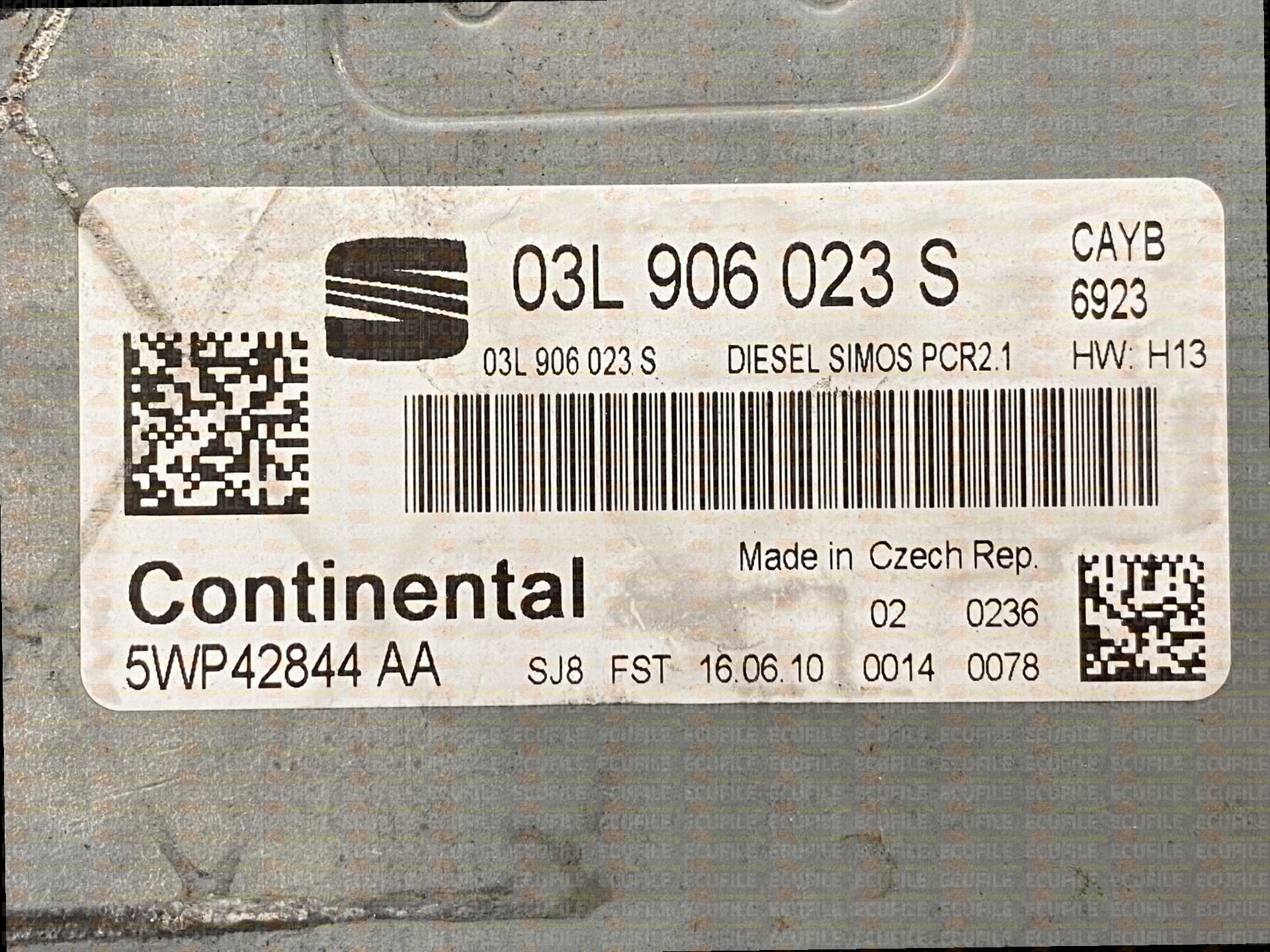 CONTINENTAL SIMOS PCR2.1 5WP42844AA SEAT IBIZA IV 1.6 TDI 90HP 03L906023S SM2G0P3000000 - 9980