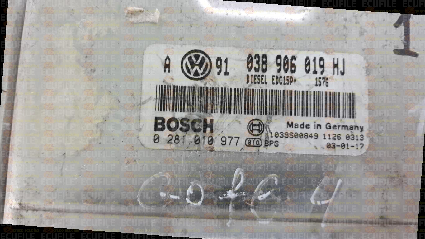 BOSCH EDC15P+22.3.2 0281010977 VOLKSWAGEN GOLF IV 1.9 TDI 130HP 038906019HJ 1037363142