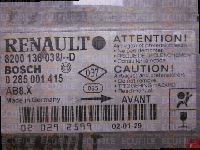 BOSCH AB8.X 0285001415 RENAULT CLIO II 8200136038--D EEPROM HC912B32