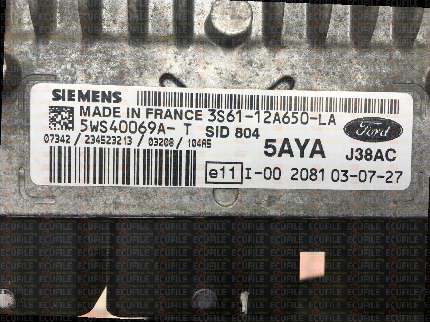 SIEMENS SID804 5WS40069A-T FORD FIESTA 1.4 TDCI 68CV 3S61-12A650-LA 5AYA FM00690000000