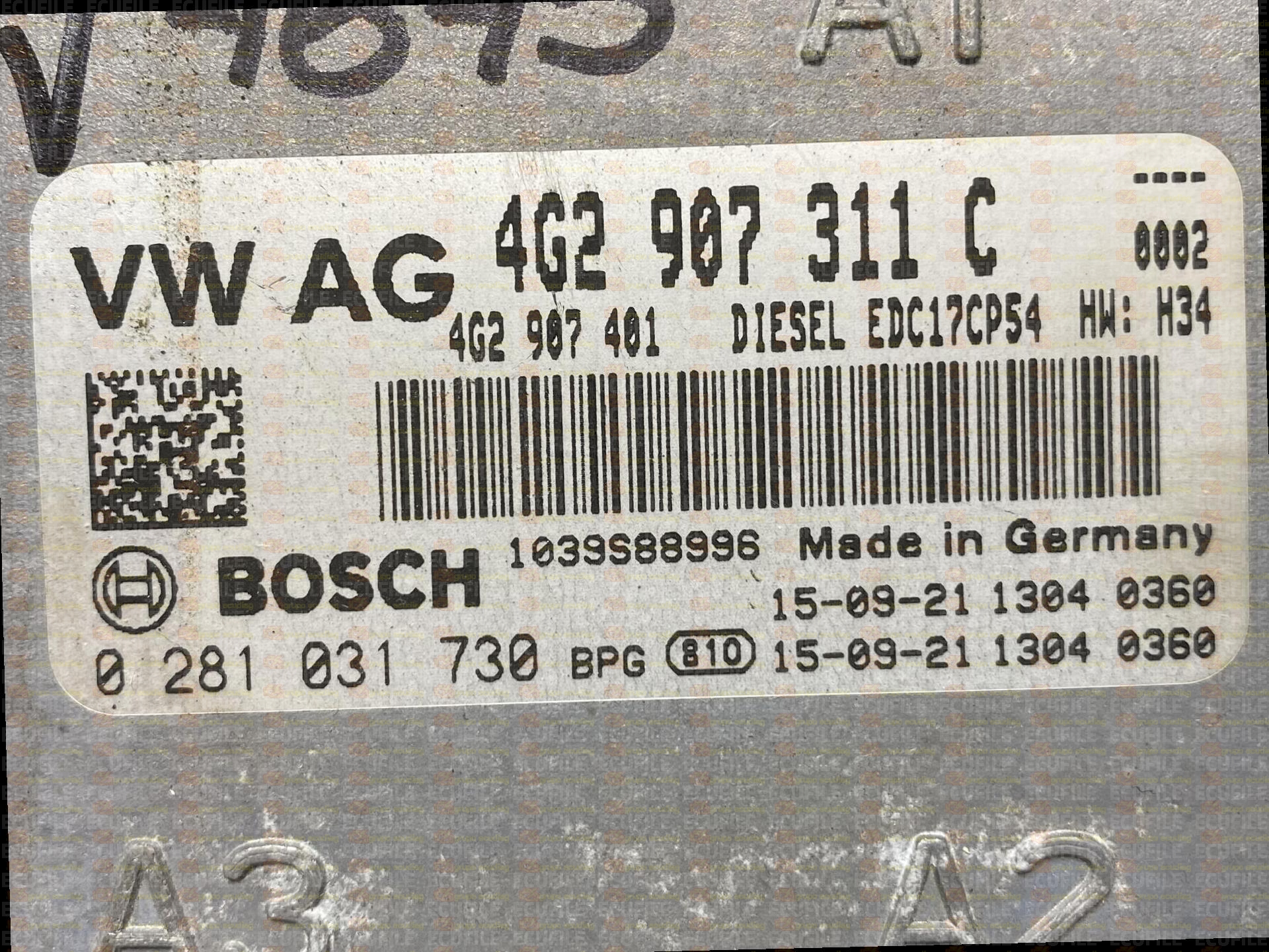BOSCH EDC17CP54-2.2 0281031730 AUDI A6 3.0 TDI 211HP 4G2907401 4G2907311C 1037556883-0002