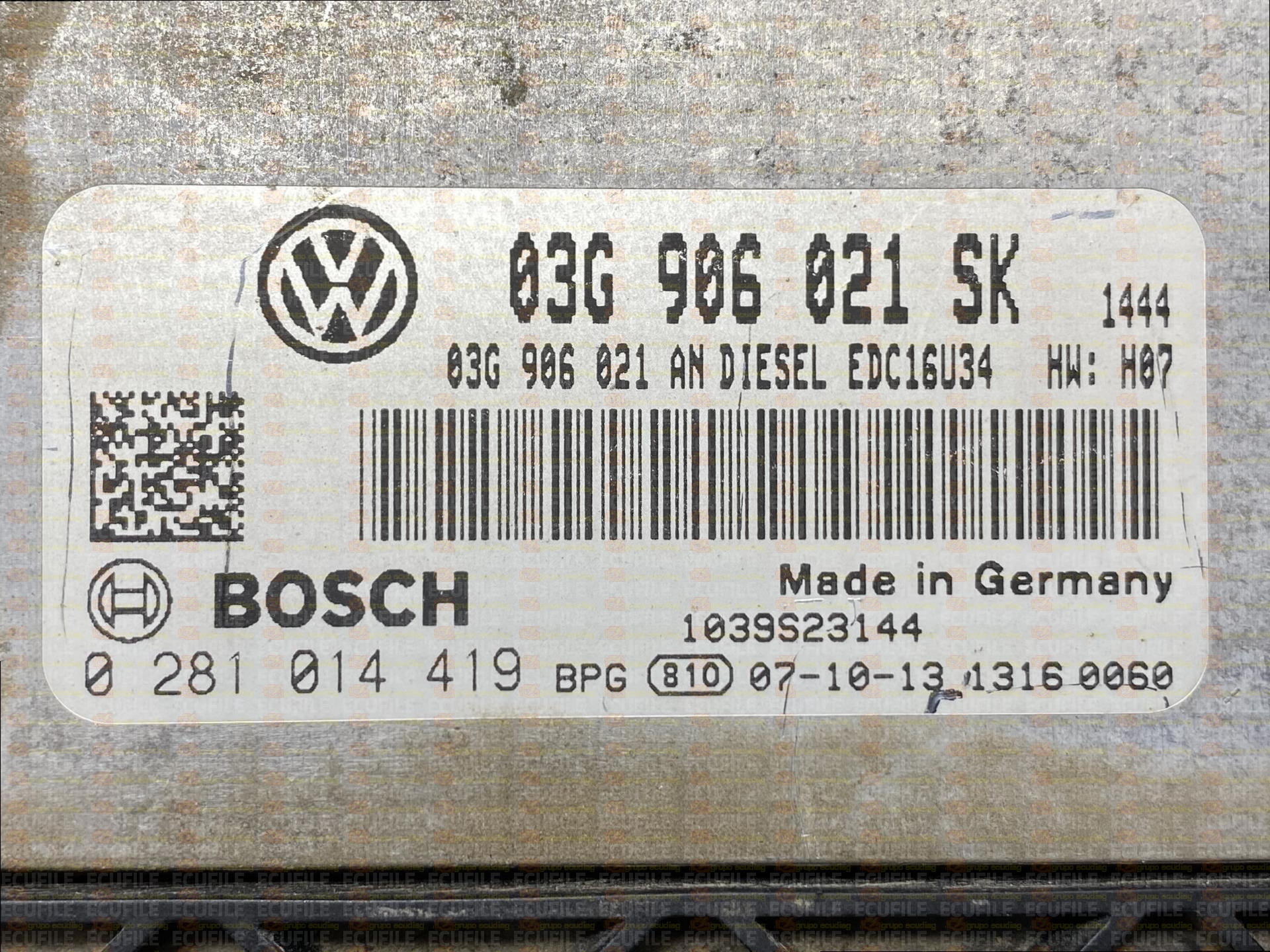 BOSCH EDC16U34-3.41 0281014419 SEAT ALTEA I TOLEDO III 1.9 TDI 105HP 03G906021AN 03G906021SK 1037389861
