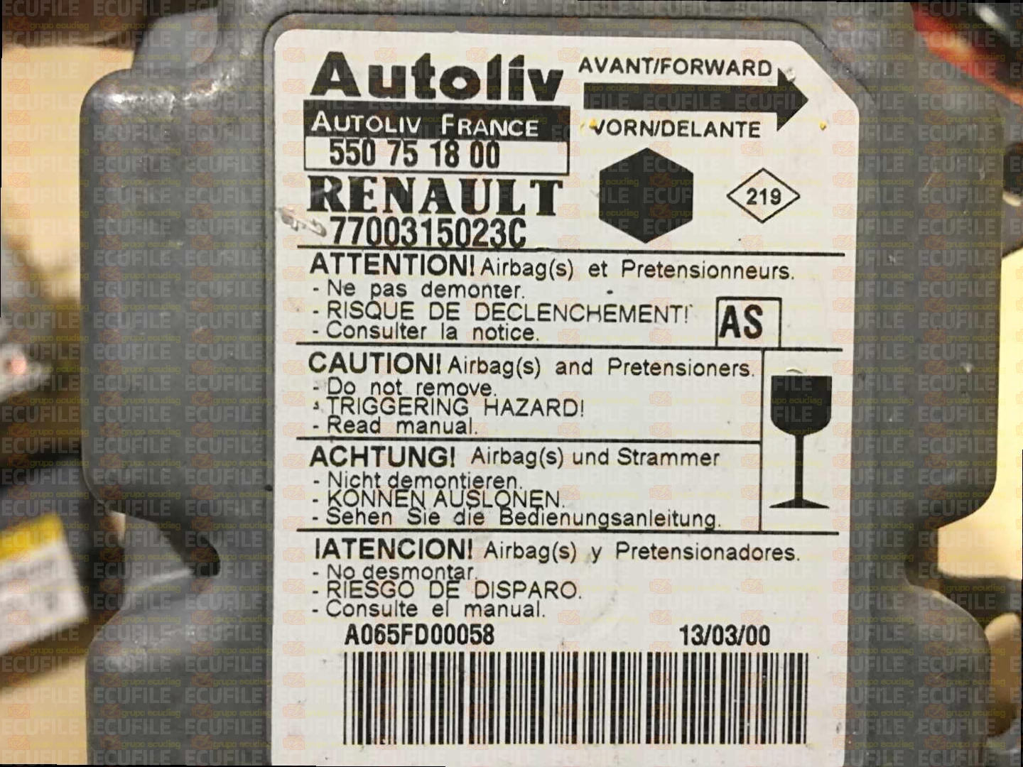 AUTOLIV 550751800 RENAULT KANGOO 7700315023C AS