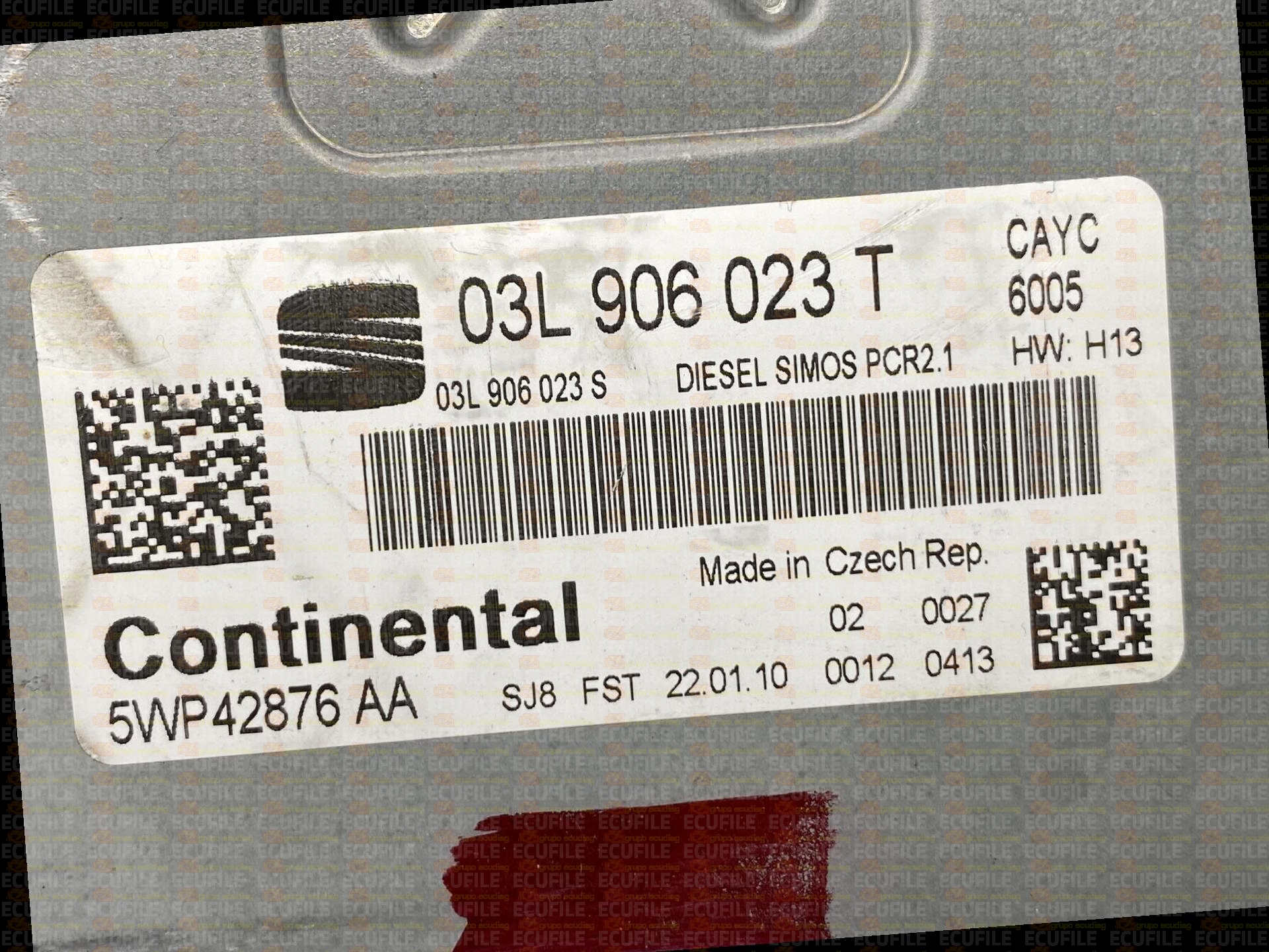 CONTINENTAL SIMOS PCR2.1 5WP42876AA SEAT IBIZA IV 1.6 TDI 105HP 03L906023S 03L906023T SM2F0L9500000-8878
