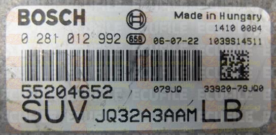 BOSCH EDC16C39-5.P0 0281012992 SUZUKI 33920-79JQ0 FIAT 55204652 SUV JQ32A3AAM LB EEPROM 95640
