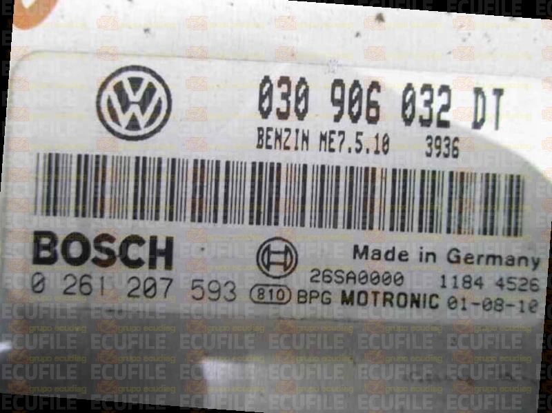BOSCH ME7.5.10 0261207593 VOLKSWAGEN POLO III 1.4i 60HP 030906032DT 1037362259-3936
