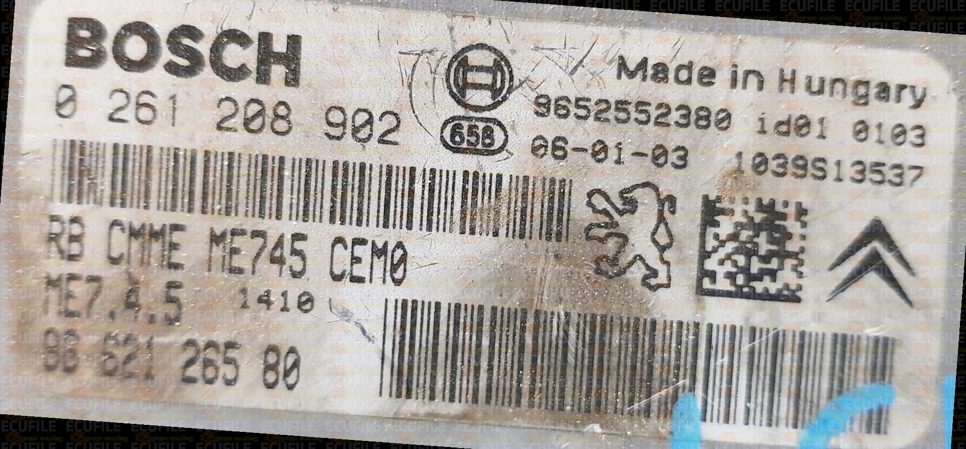BOSCH ME7.4.5 0261208902 PSA 9662126580 EEPROM 95320