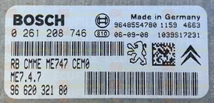 BOSCH ME7.4.7 0261208746 PSA 9662032180 EEPROM 95320