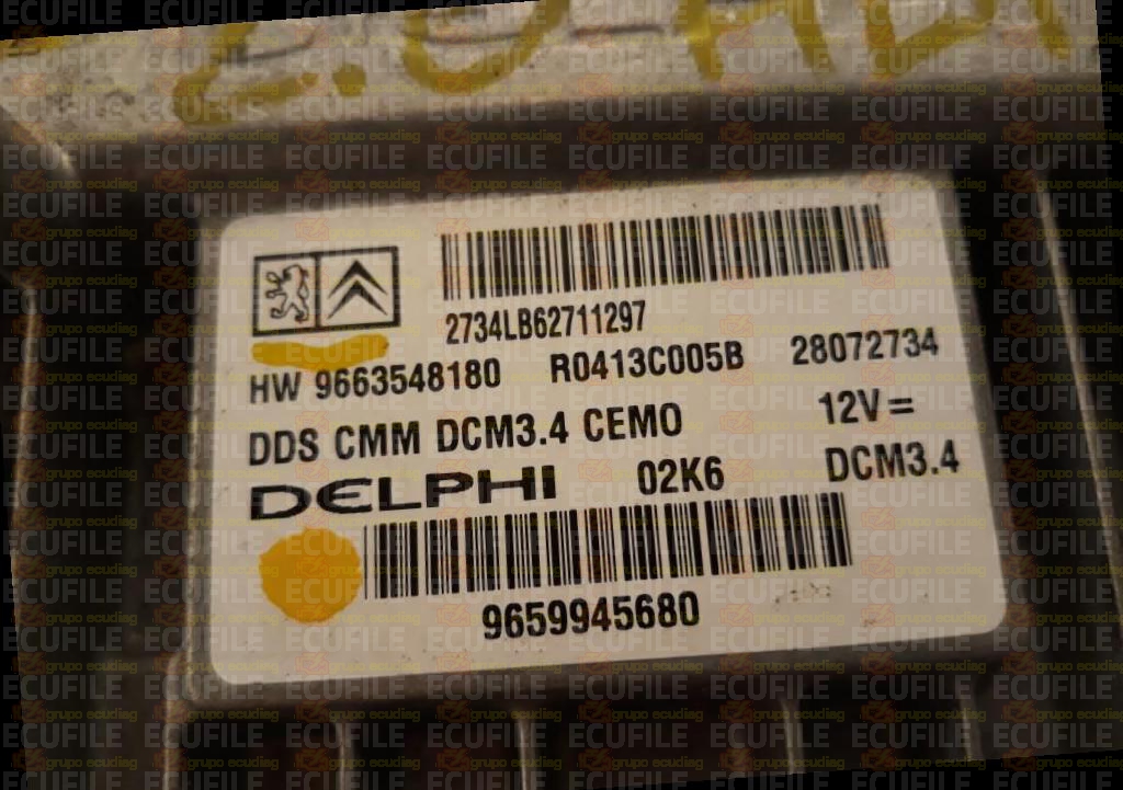DELPHI DCM3.4 R0413C005B 28072734 CITROEN C4 PEUGEOT 307 2.0 HDI HW 9663548180 SW 9659945680 EEPROM 95320