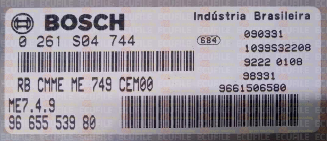 BOSCH ME7.4.9 0261S04744 PSA 9665553980 EEPROM 95320