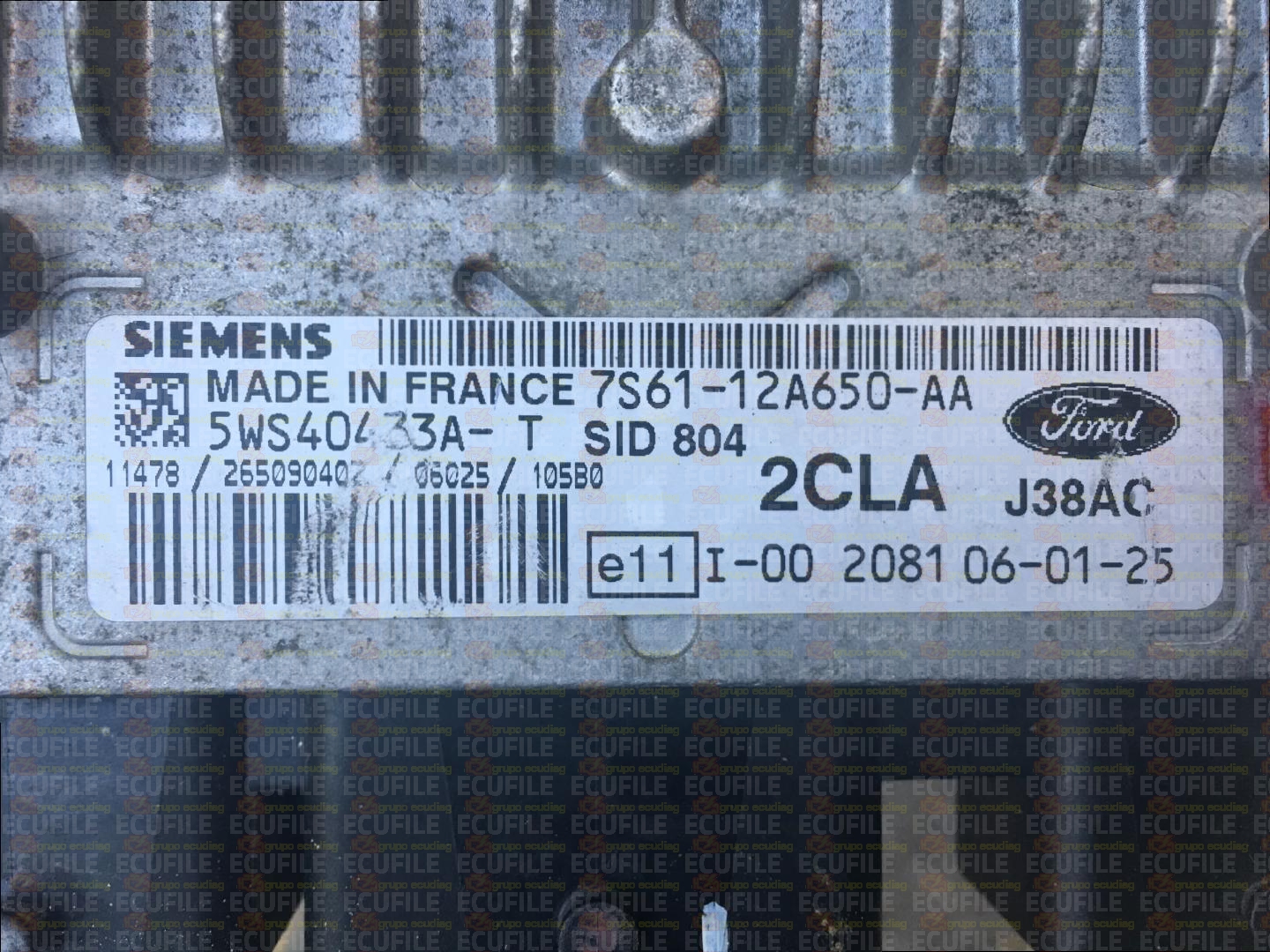 SIEMENS SID804 5WS40433A-T FORD FIESTA 1.4 TDCI 7S61-12A650-AA 2CLA FM10570000000