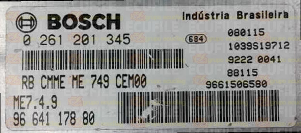 BOSCH ME7.4.9 0261201345 PSA 9664117880 EEPROM 95320