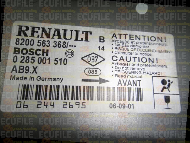 BOSCH AB9.X 0285001510 RENAULT CLIO III 8200563368