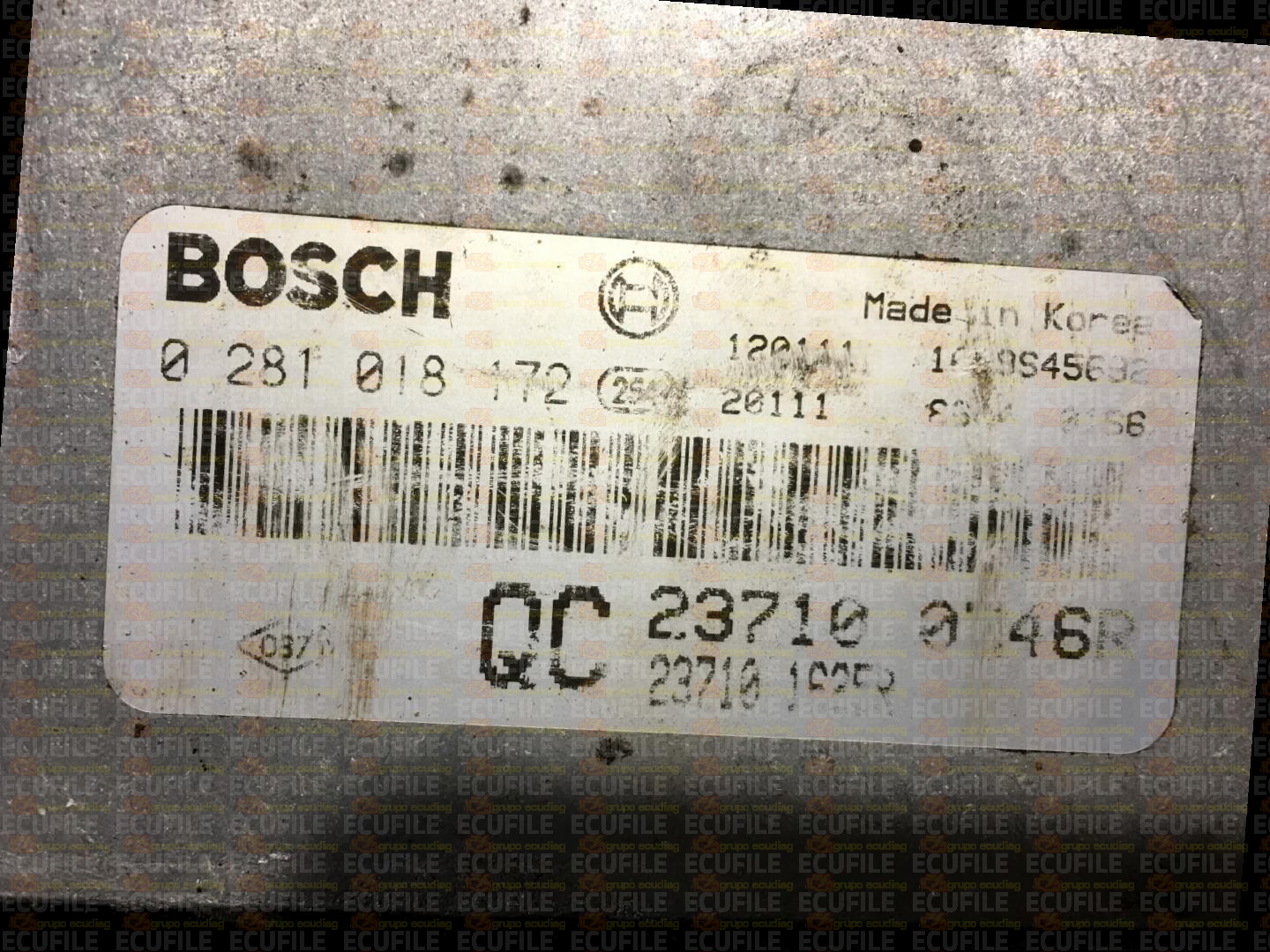BOSCH EDC16CP33-8.10 0281018172 RENAULT KOLEOS I 2.0 DCI 150HP 237100746R 237101625R 1037512078-237103289R