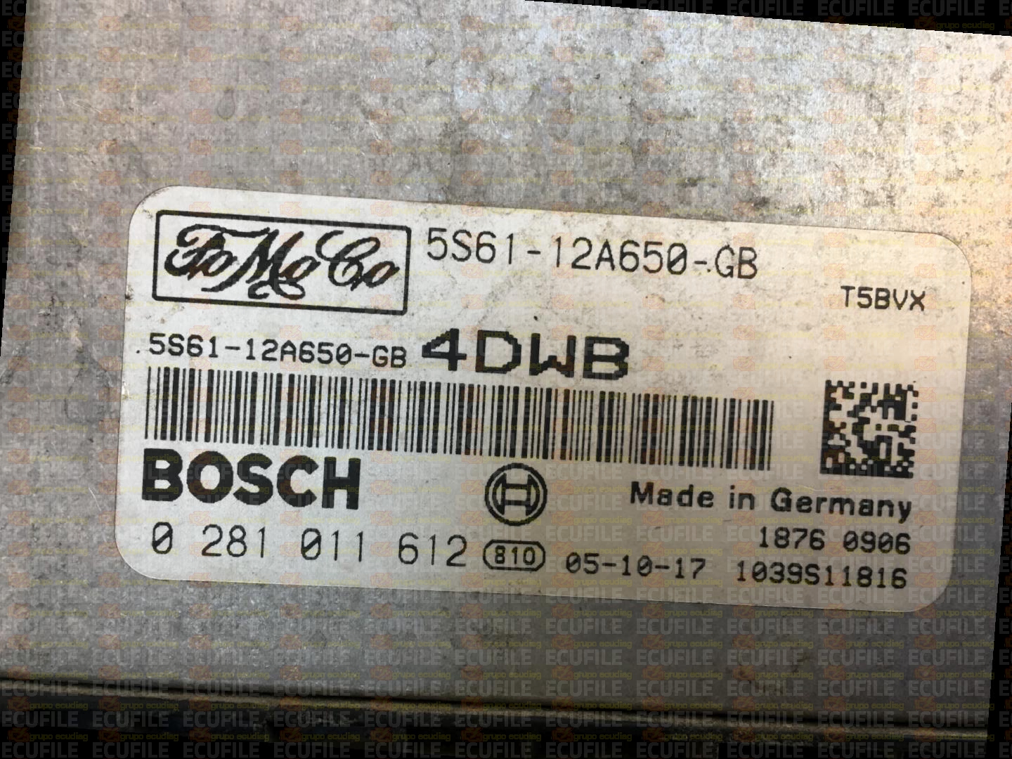 BOSCH EDC16C34-2.20 0281011612 FORD FIESTA 1.6 TDCI 90HP 5S61-12A650-GB 4DWB 1037377399
