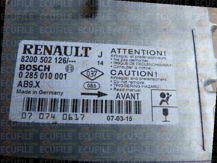 BOSCH AB9.X 0285010001 RENAULT MODUS I 8200502126 EEPROM 95160