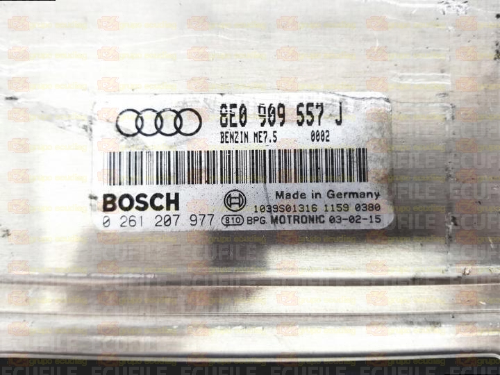 BOSCH ME7.5 0261207977 AUDI A4 2.0i 131HP 8E0909557J 0002