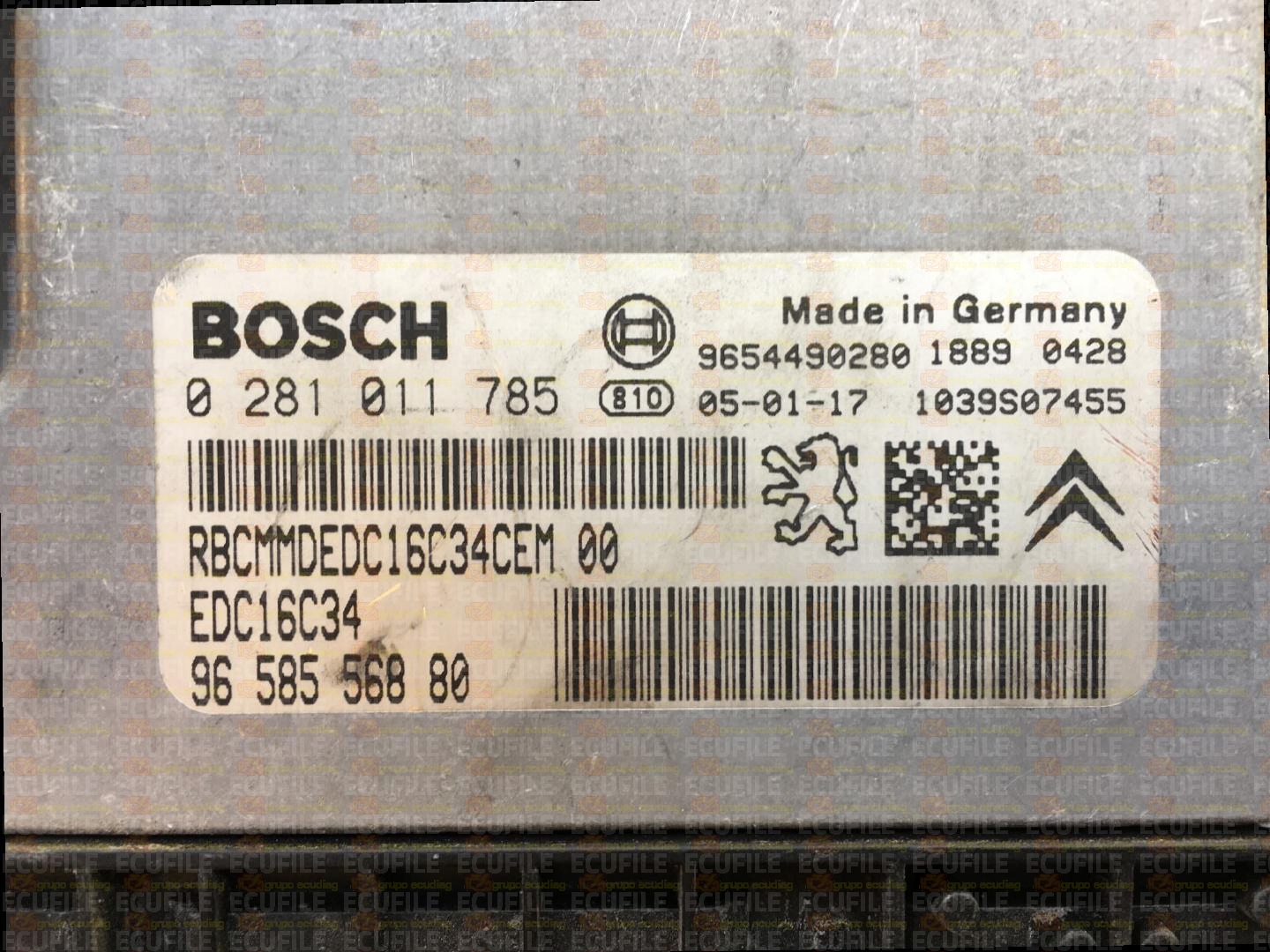 BOSCH EDC16C34-2.50 0281011785 CITROEN C2 C3 1.4 HDI 68HP 9658556880 1037372284