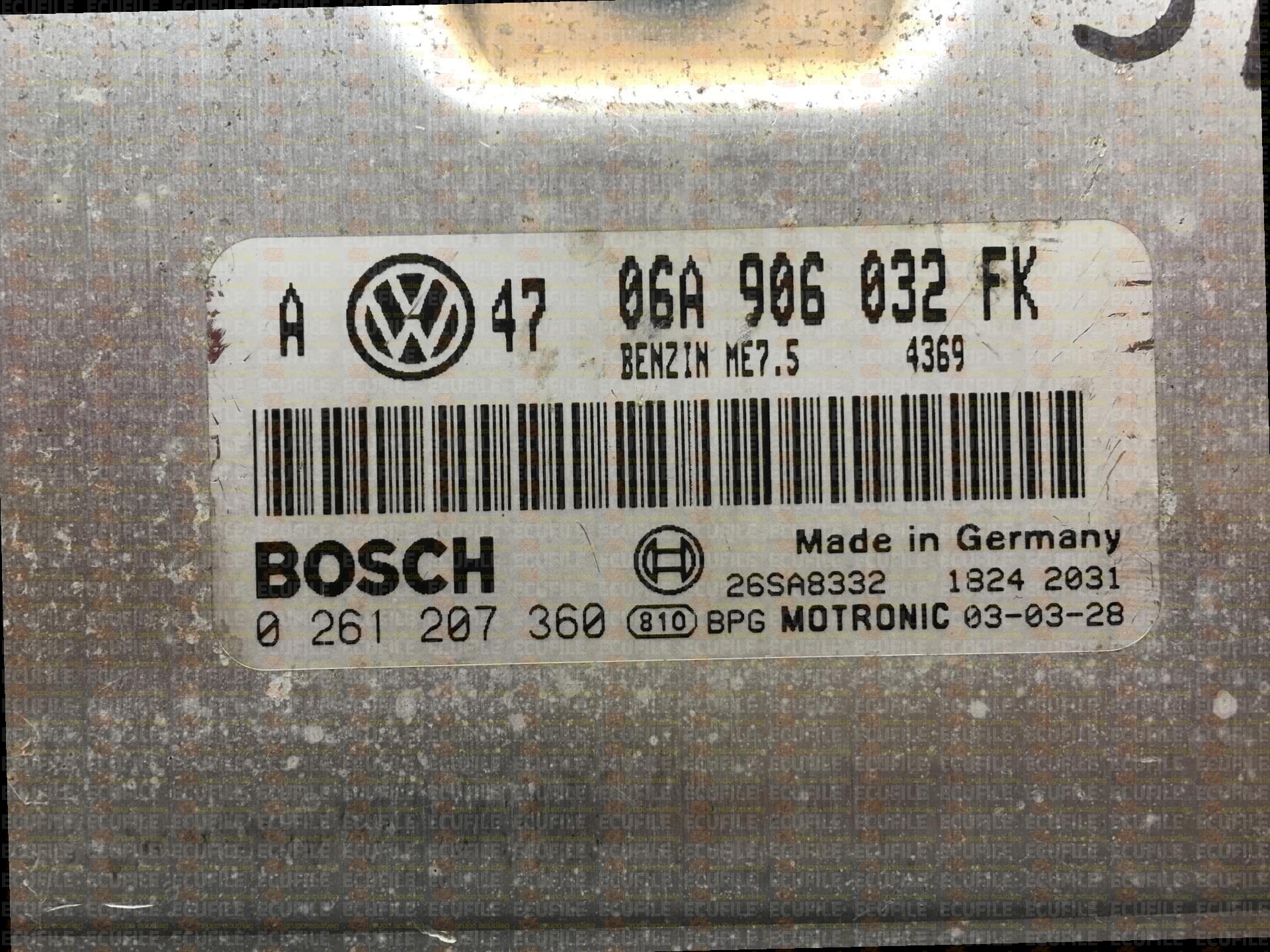 BOSCH ME7.5 0261207360 VOLKSWAGEN GOLF IV 2.0i GTI 115HP 06A906032FK 1037363425-4369