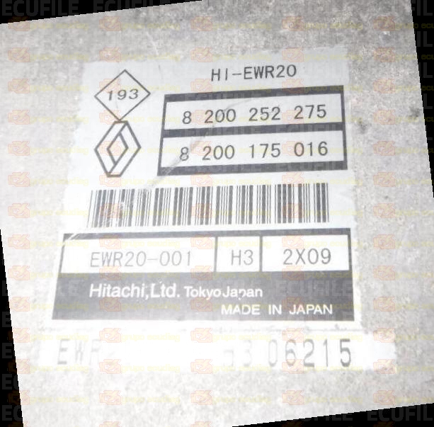 HITACHI HI-EWR20 EWR20-001 H3 2X09 RENAULT VELSATIS I 3.5i V6 24V 240HP 8200175016 8200252275 EEPROM 93C66