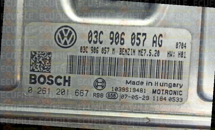 BOSCH ME7.5.20 0261201667 SEAT CORDOBA II IBIZA III 1.6i 105HP 03C906057M 03C906057AG 0704