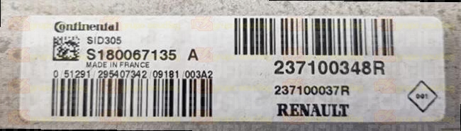 CONTINENTAL SID305 S180067135A RENAULT DACIA 237100037R 237100348R FLASH TC1766