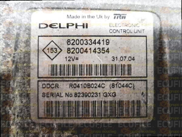 DELPHI TRW DDCR R0410B024C 81044C RENAULT SCENIC II 1.5 DCI 100HP 8200334419 8200414354 8200422049 - 0B86