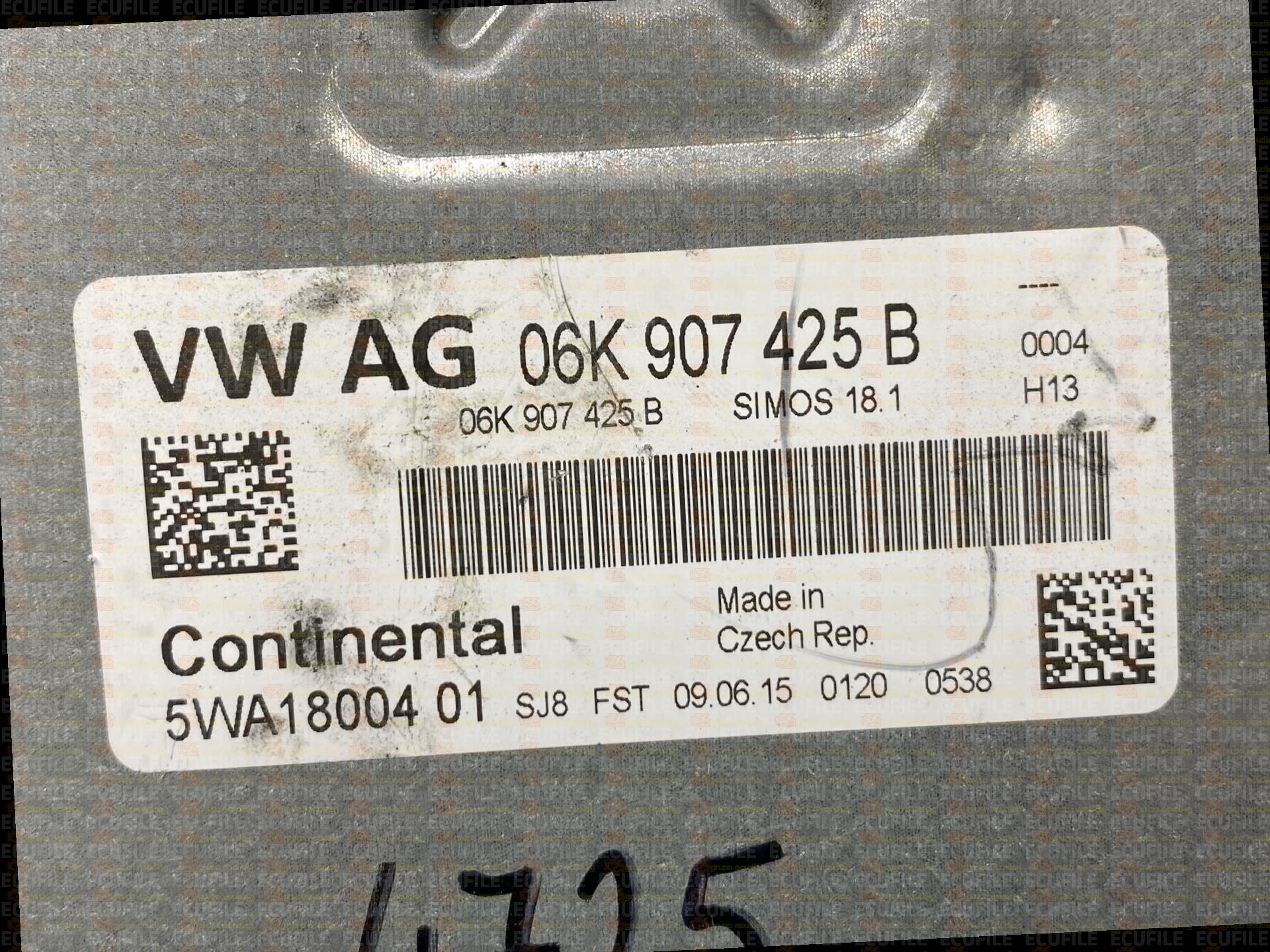CONTINENTAL SIMOS 18.1 5WA1800401 VOLKSWAGEN GOLF VII 1.8 TSI 180HP 06K907425B 8V0906264H 0003 - CASC8O30.DAT SC800O3000000