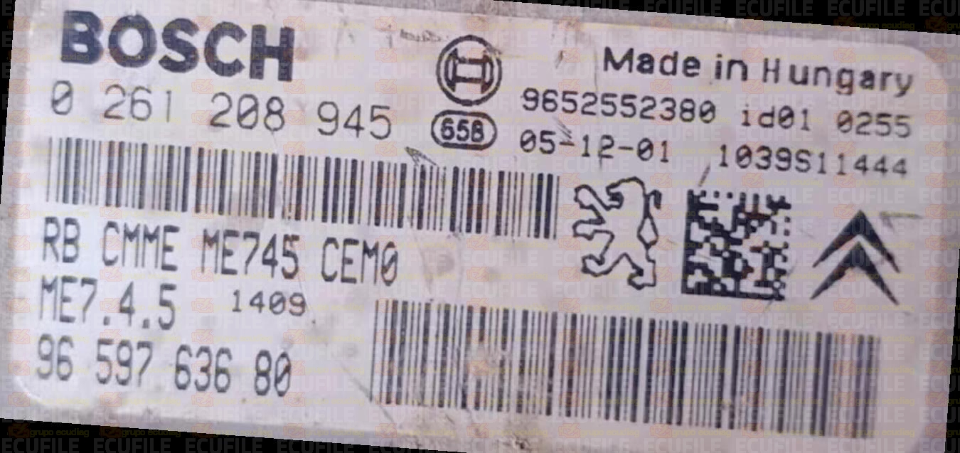 BOSCH ME7.4.5 0261208945 PSA 9659763680 EEPROM 95320
