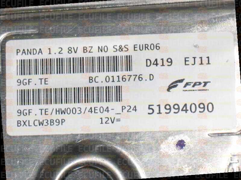 MAGNETI MARELLI 9GF.TE BC.0116776.D FIAT PANDA 1.2 51994090 HW003 EEPROM 95640