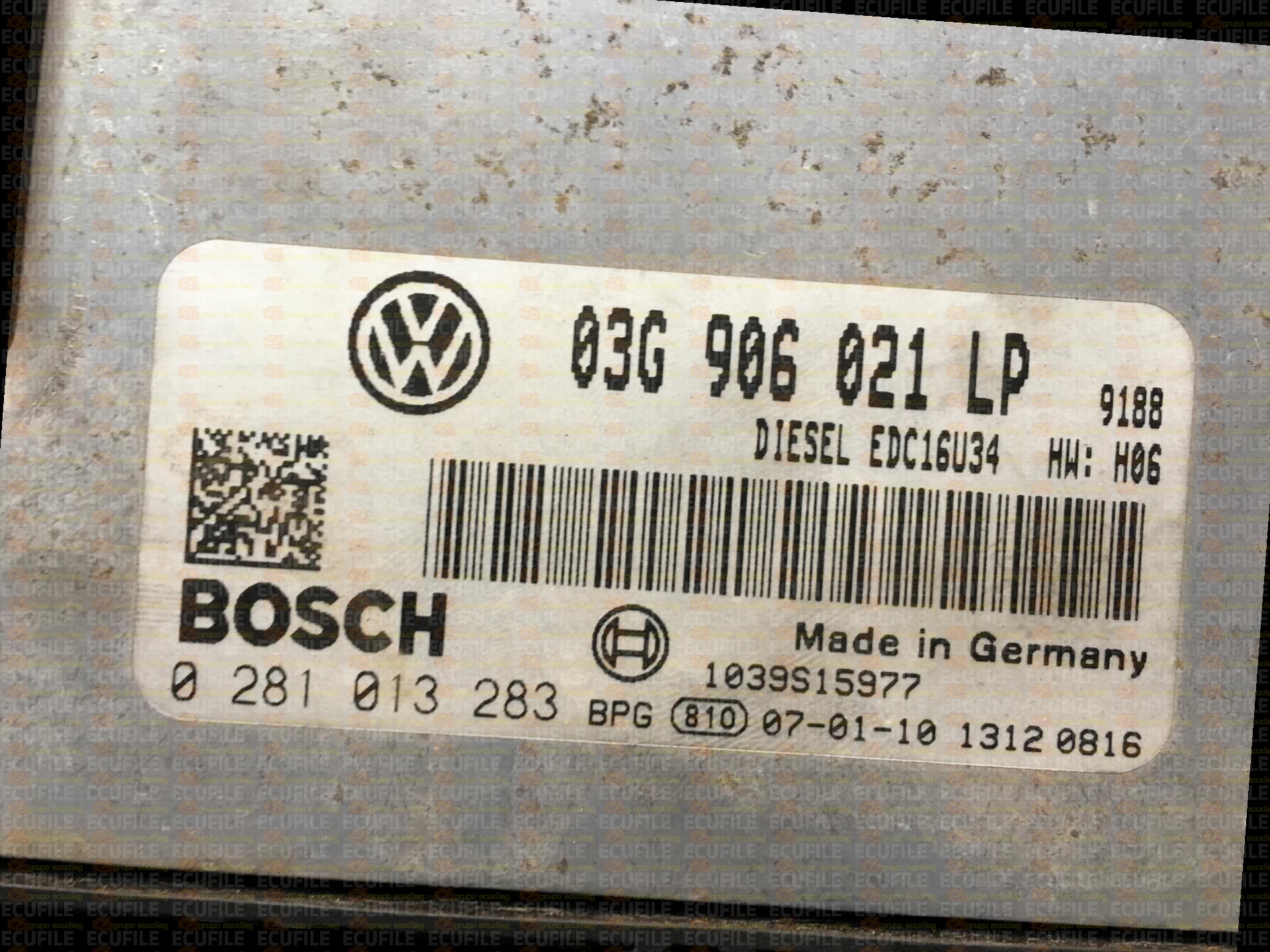 BOSCH EDC16U34-3.41 0281013283 SEAT ALTEA I TOLEDO III 2.0 TDI 140HP 03G906021LP 1037381351-9188