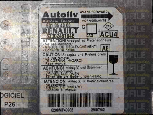 AUTOLIV ACU4 601054000 RENAULT MEGANE II 8200246184E AE