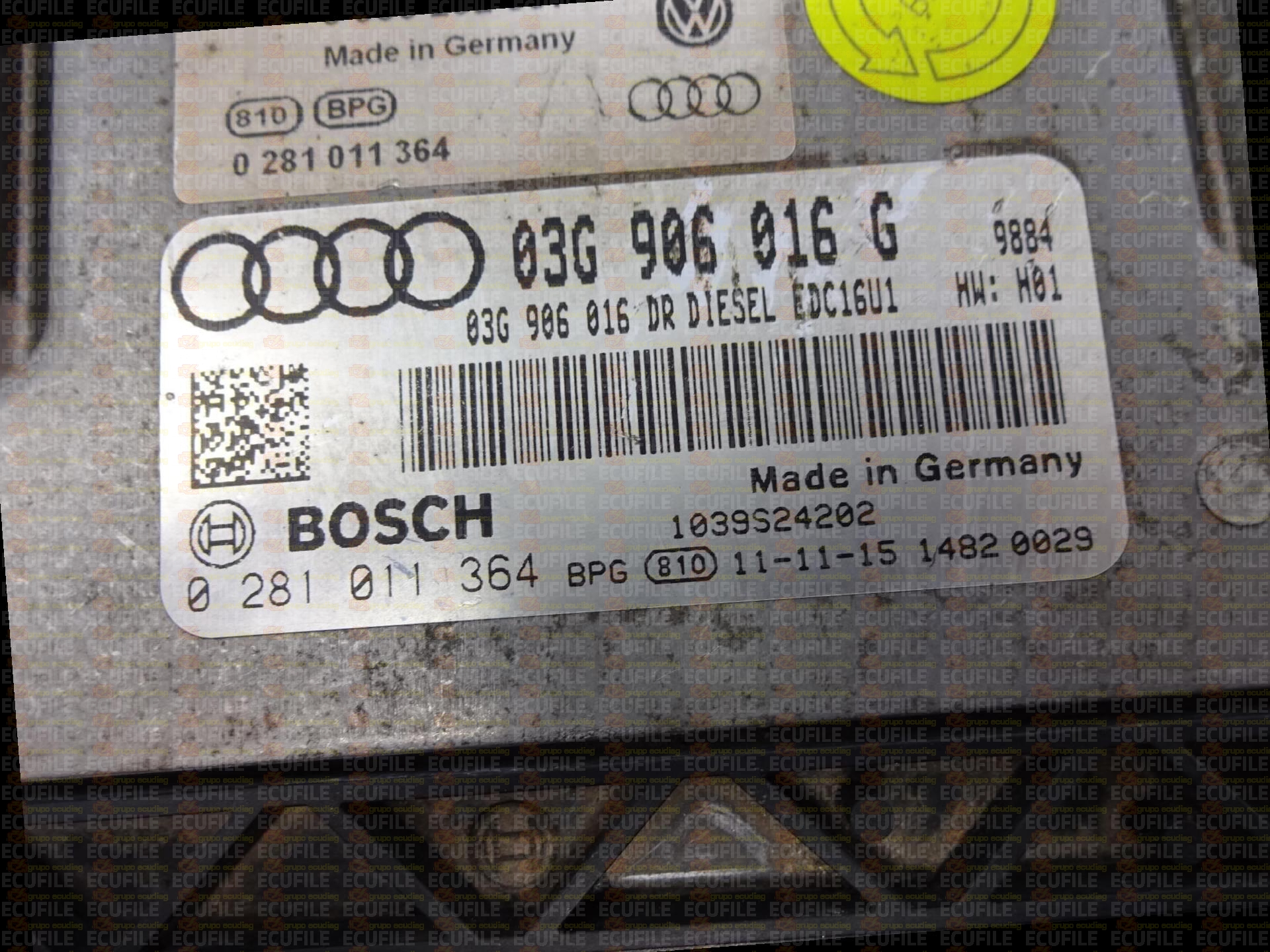 BOSCH EDC16U1-5.41 0281011364 AUDI A3 II 2.0 TDI 140HP 03G906016DR 03G906016G 9884 - 1037390996