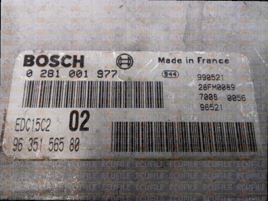 BOSCH EDC15C2-3.1 0281001977 CITROEN C5  PEUGEOT 406 2.0 HDI 110HP 9635156580 1037359082
