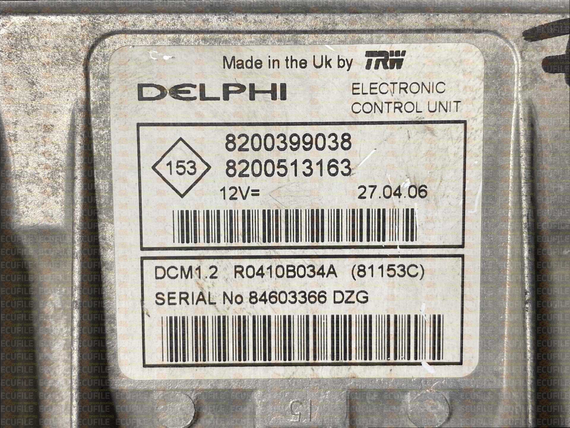 DELPHI TRW DCM1.2 R0410B034A 81153C RENAULT CLIO III 1.5 DCI 70HP 8200399038 8200513163 8200670743-4741