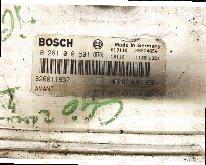 BOSCH EDC15VM+2.V7 0281010501 RENAULT CLIO II 1.9 DTI 80HP HOM8200049304 8200118521 1037360470-0100