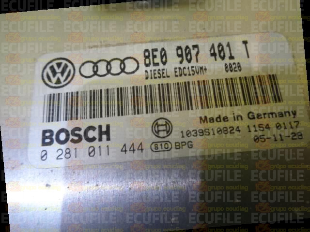 BOSCH EDC15VM+2.M5 0281011444 AUDI A4 2.5 TDI V6 163HP 8E0907401T 1037369513