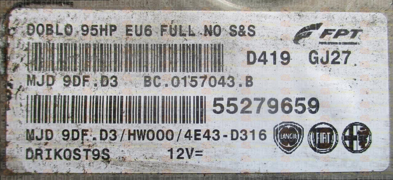 MAGNETI MARELLI MJD 9DF.D3 BC.0157043.B FIAT DOBLO II OPEL COMBO D III 1.3 JTD CDTI 95HP 55279659 HW000 4F42D324