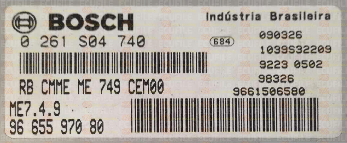 BOSCH ME7.4.9 0261S04740 PSA 9665597080 EEPROM 95320