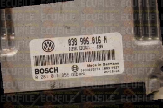 BOSCH EDC16U1-5.44 0281011855 VOLKSWAGEN TRANSPORTER T5 1.9 TDI 105HP 038906016N 1037370254