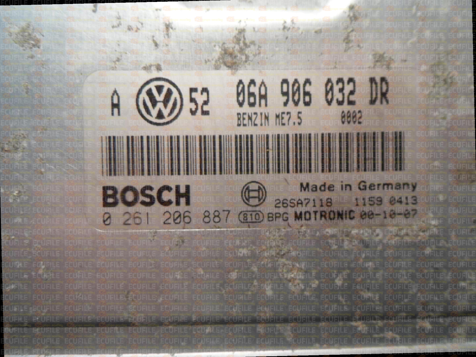 BOSCH ME7.5 0261206887 VOLKSWAGEN GOLF IV 1.8T GTI 150HP 06A906032DR 1037360128-0002