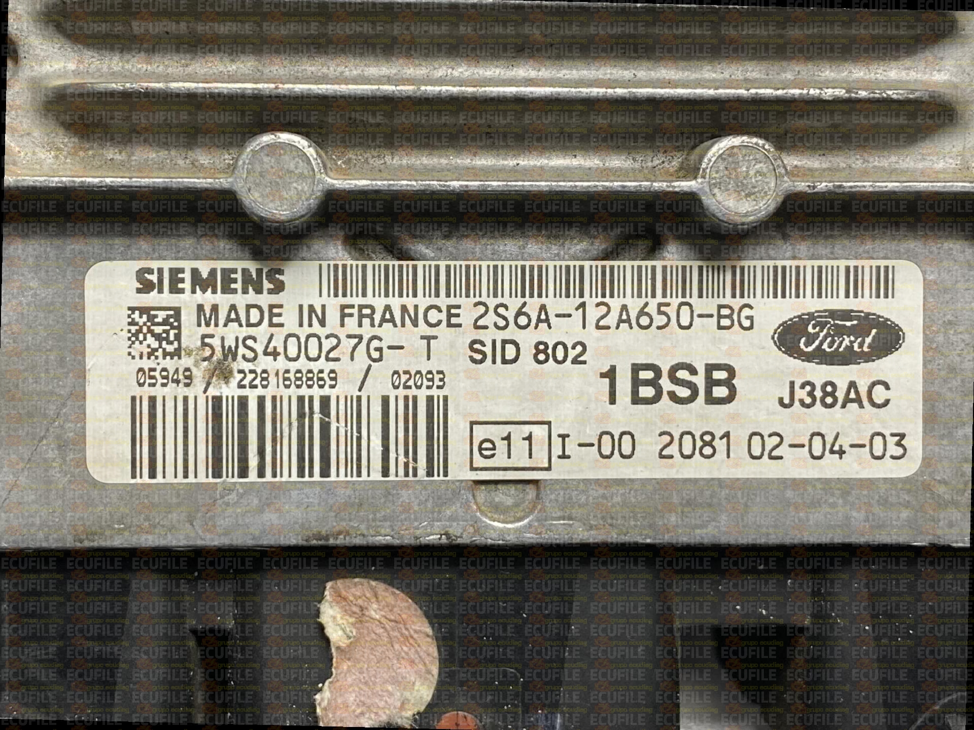 SIEMENS SID802 5WS40027G-T FORD FIESTA 1.4 TDCI 68HP 2S6A-12A650-BG 1BSB FM0606A000000