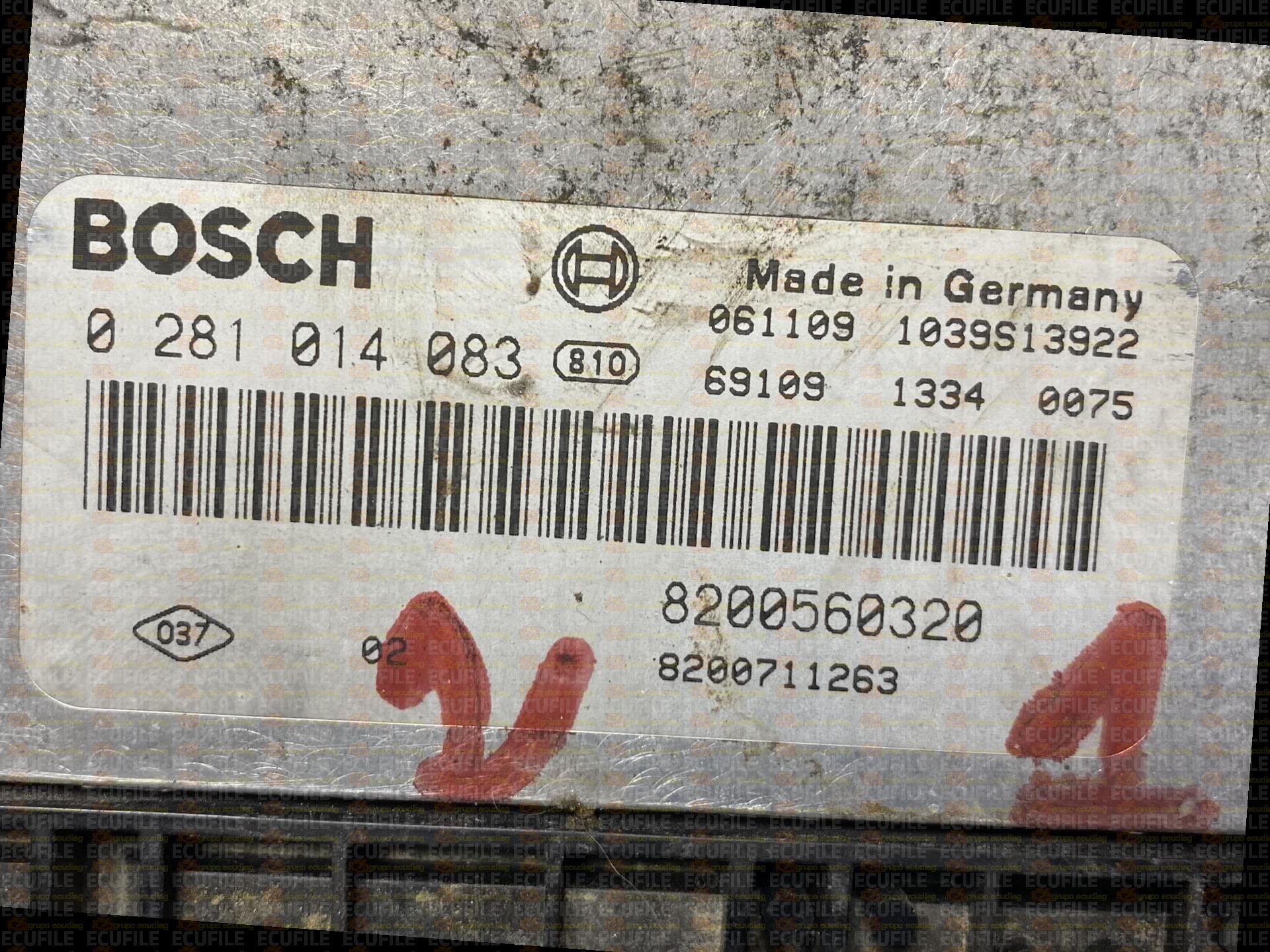 BOSCH EDC16CP33-6.2 0281014083 RENAULT GRAND ESPACE IV 2.0 DCI 173HP 8200560320 8200711263 1037382403-1B30