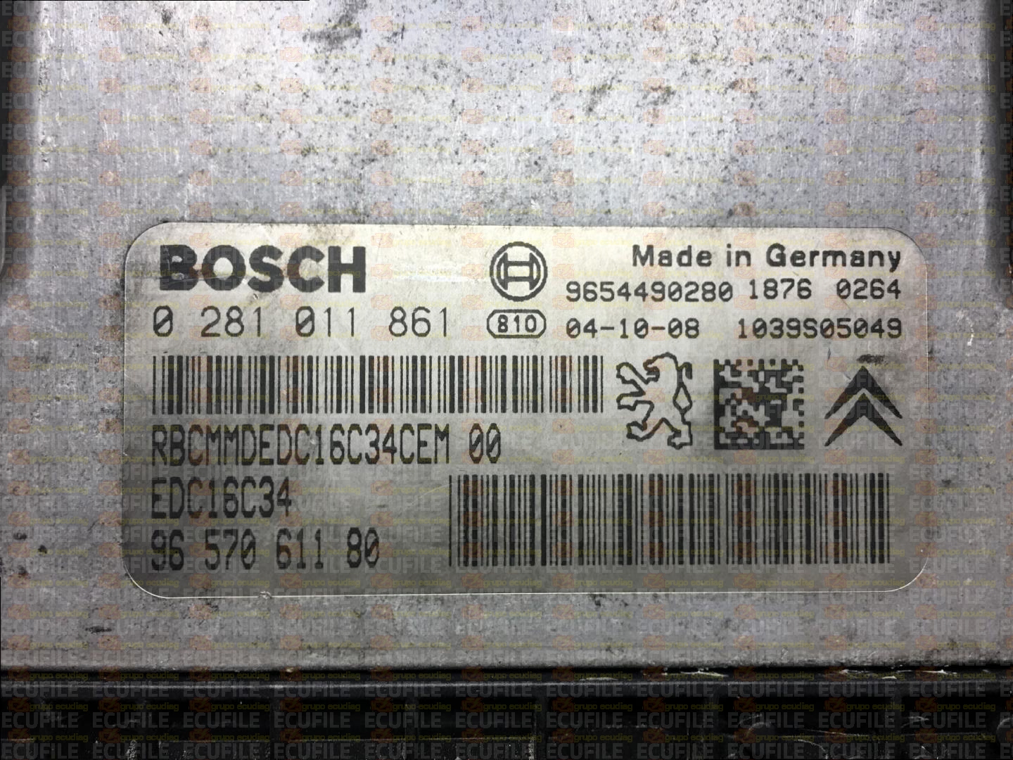 BOSCH EDC16C34-2.50 0281011861 CITROEN C2 C3 1.4 HDI 68HP 9657061180 1037370576