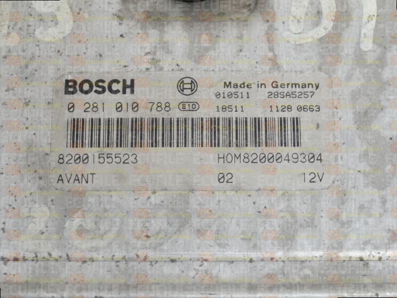 BOSCH EDC15VM+2.V4 0281010788 RENAULT CLIO II 1.9 DTI 80HP HOM8200049304 8200155523 1037362635-0400