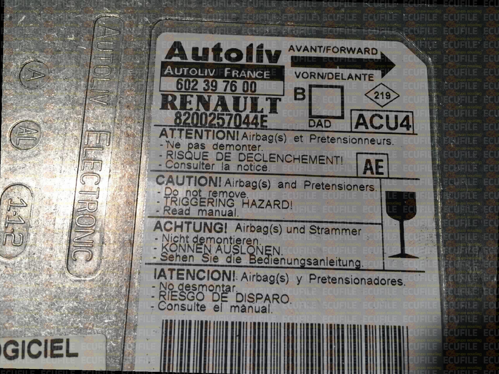 AUTOLIV ACU4 602397600 RENAULT MEGANE II 8200257044E AE EEPROM 95160