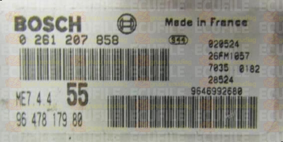 BOSCH ME7.4.4 0261207858 PSA 9647817980 EEPROM 95160